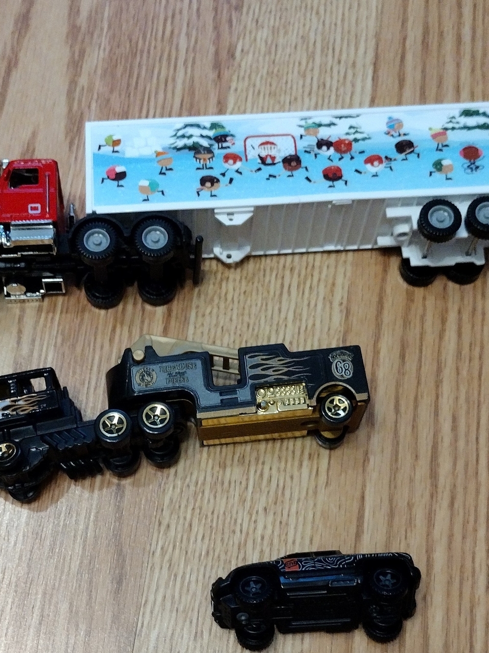 Lot of 3 Kids Toy Vehicle Die-Cast Pickup Truck Firehouse Fueler Tim Hortons